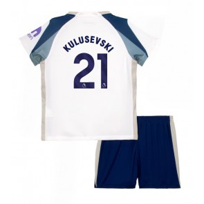 Lacne Dětský Futbalové dres Tottenham Hotspur Dejan Kulusevski #21 2025-26 Krátky Rukáv - Domáci (+ trenírky)